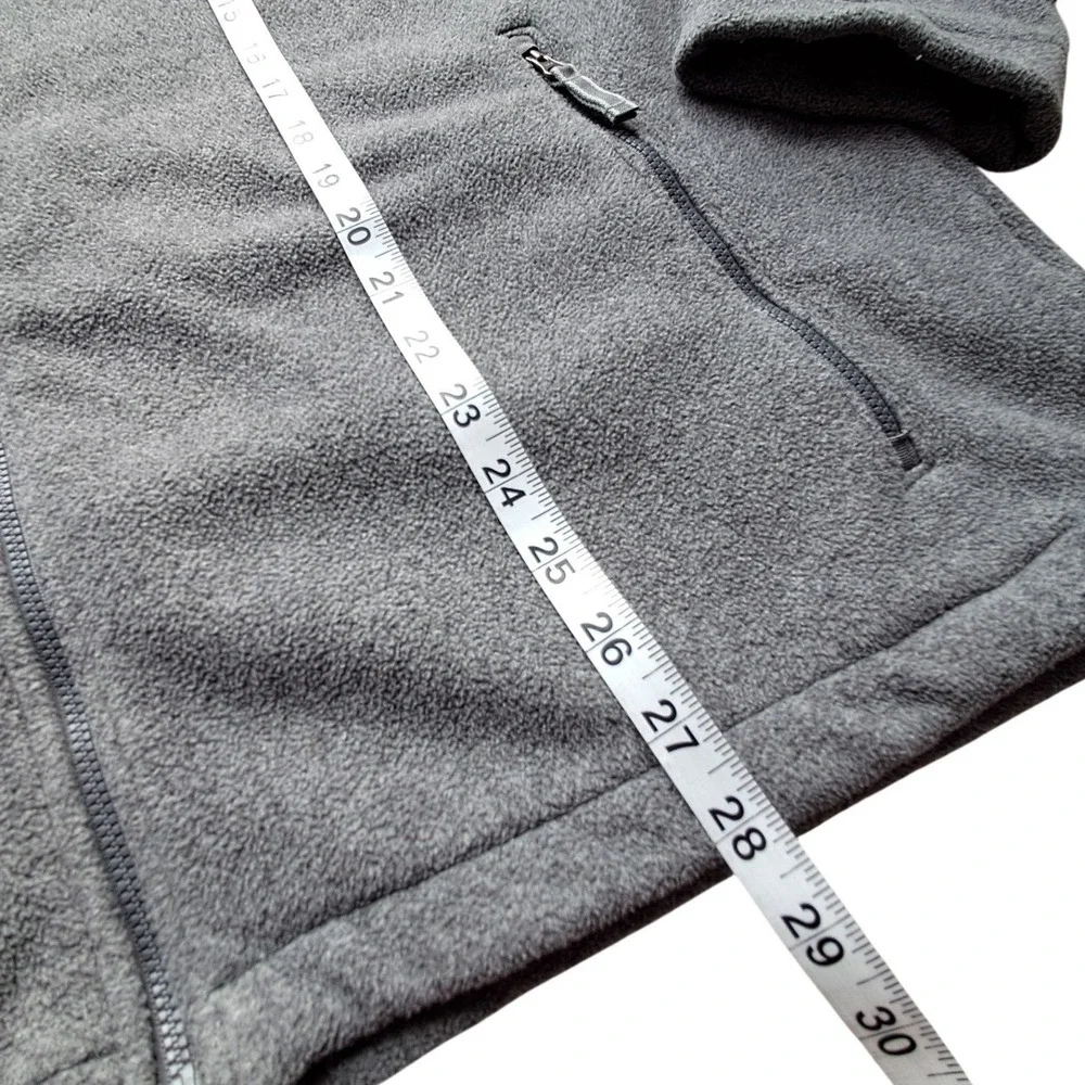 Lands' End Mens XL ThermaCheck Fleece Jacket Gray Full Zip Mock Neck 46-48‎
